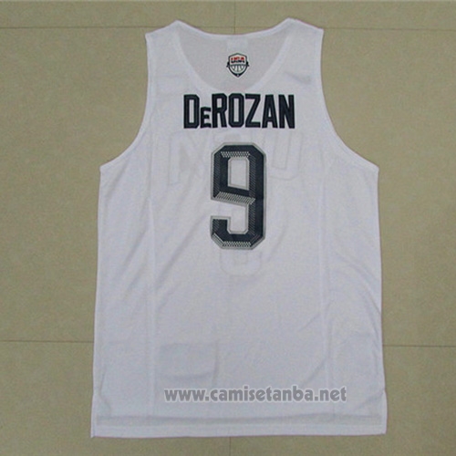 Camiseta USA 2016 DeMar DeRozan #9 Blanco